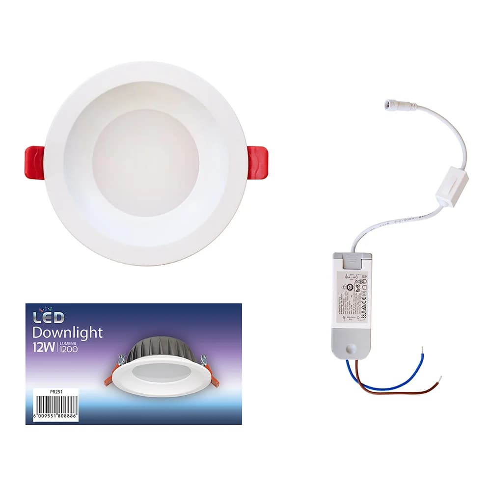 Eurolux LED Triac Recessed Downlight 12W 1200lm 3CCT 136mm - Ivory White