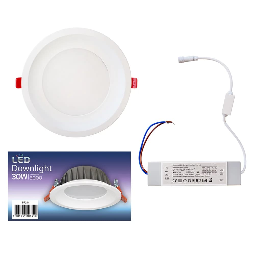 Eurolux LED Triac Recessed Downlight 9W 900lm 3CCT 230mm - Ivory White