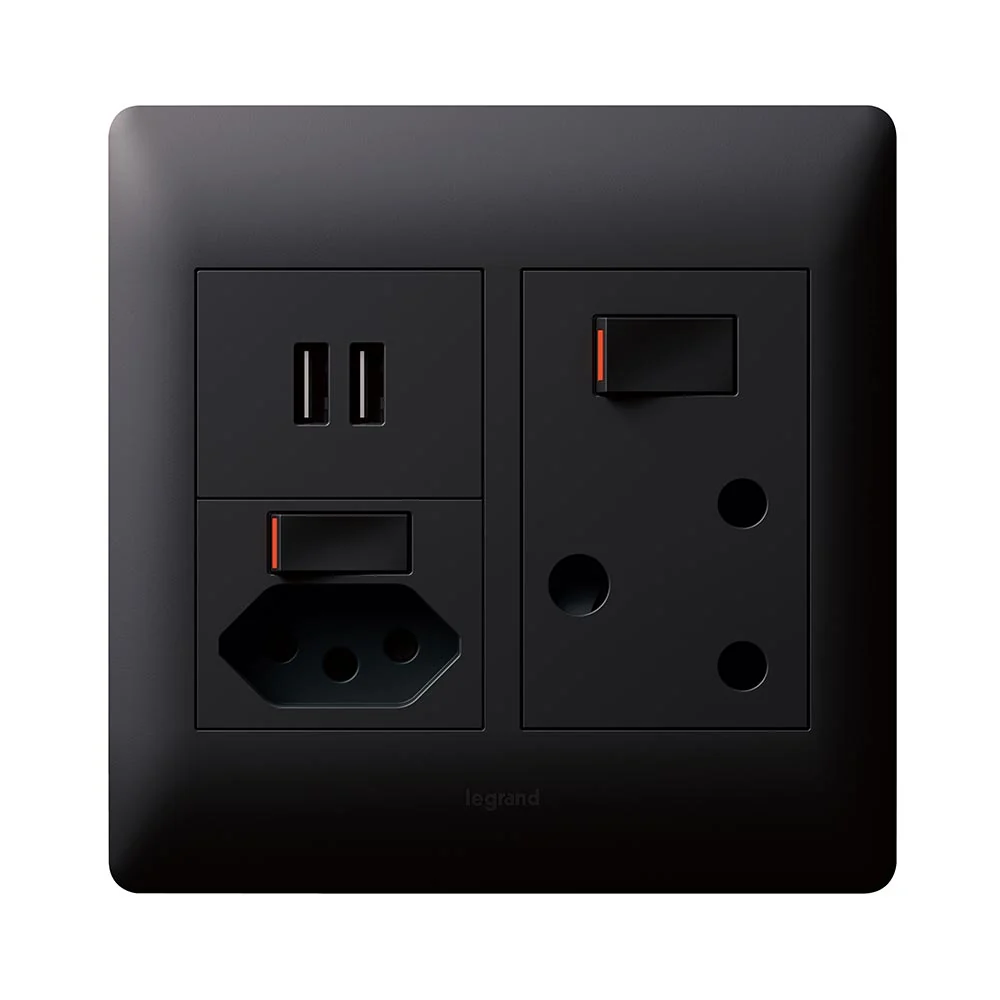Legrand Ysalis RSA Slimline USB-A Combo Socket 4x4