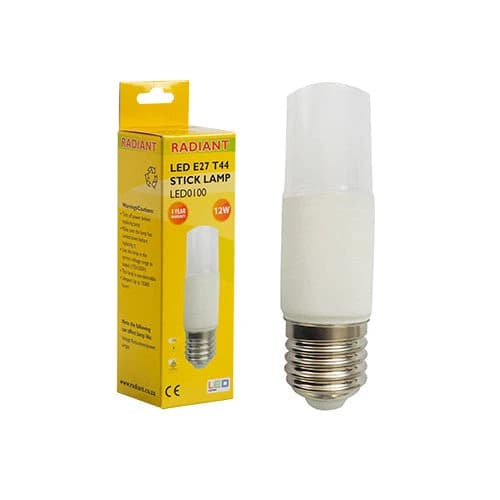 Radiant LED Stick Lamp T44 E27 12W 1080lm 3000K - Frosted