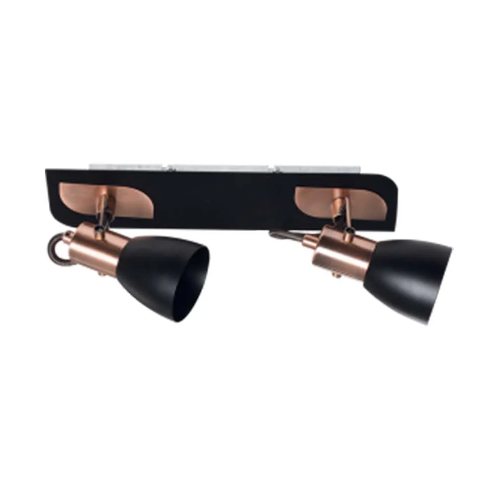 Bright Star Metal Spotlight 2 x GU10 50W - Black / Copper