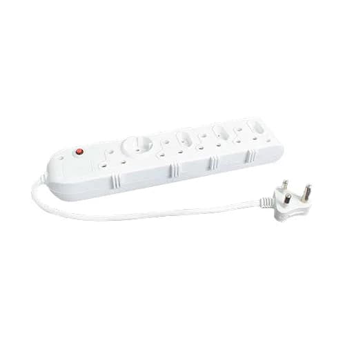 SGA Unswitched Multiplug 4 RSA 3 Slimline Schuko - White