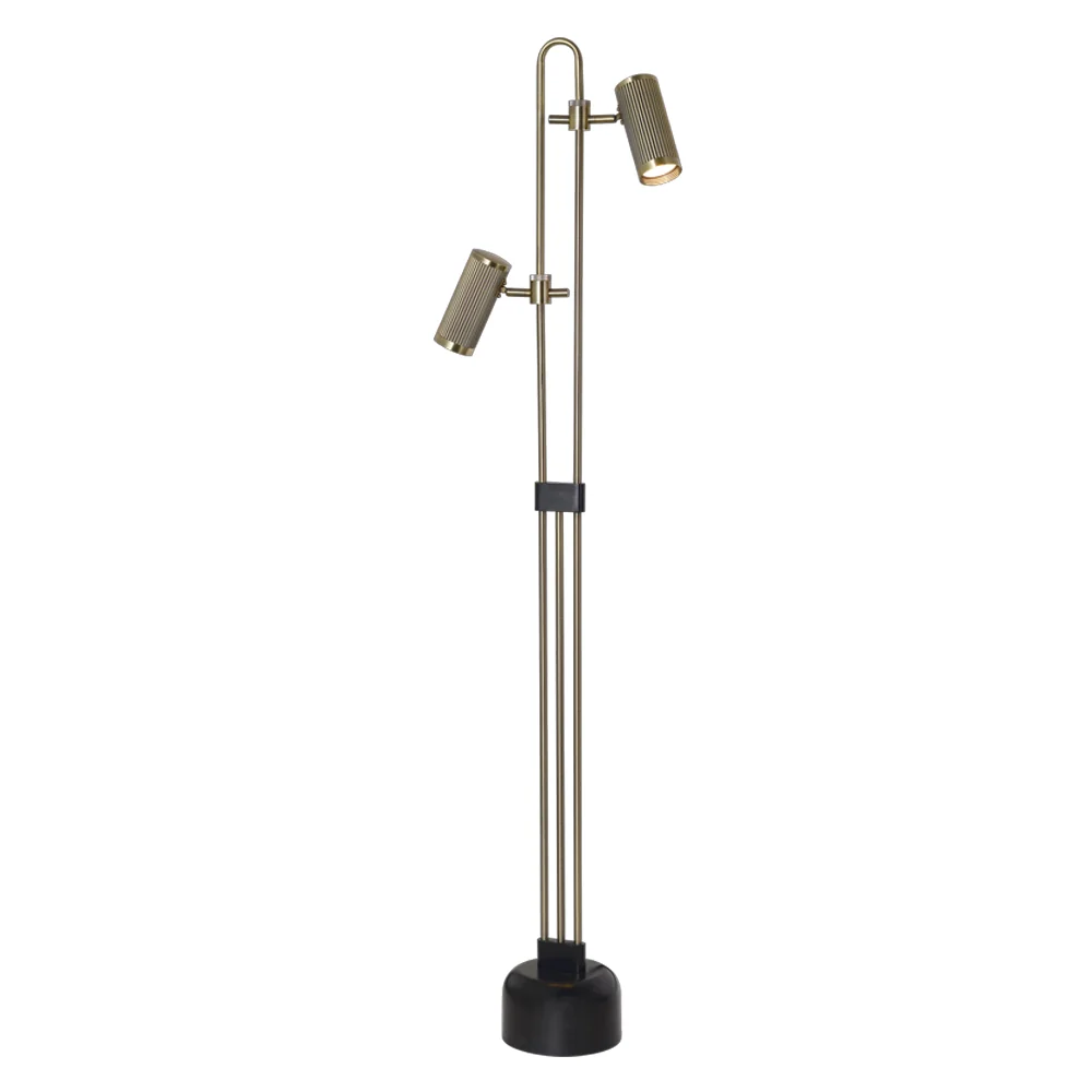 Bright Star Metal Standing Lamp with Adjustable Heads - Black / Gold