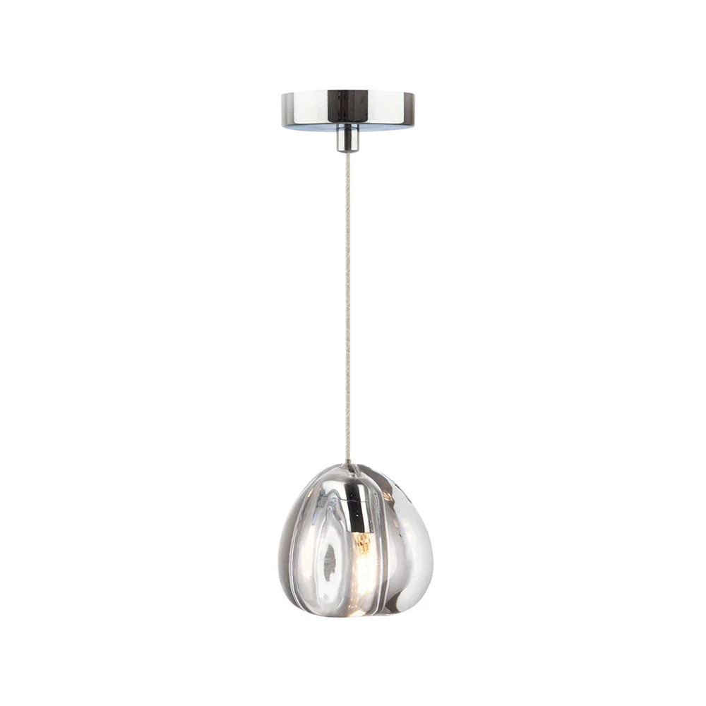 DARK Squish Glass Ball Pendant - Clear