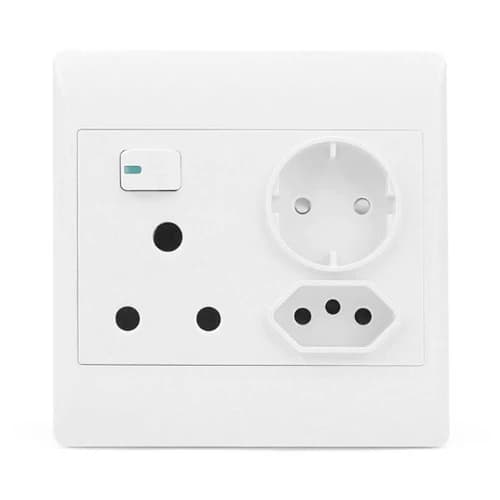 S-TEC RSA + 3 x Slimline + Schuko Combo Socket 4x4