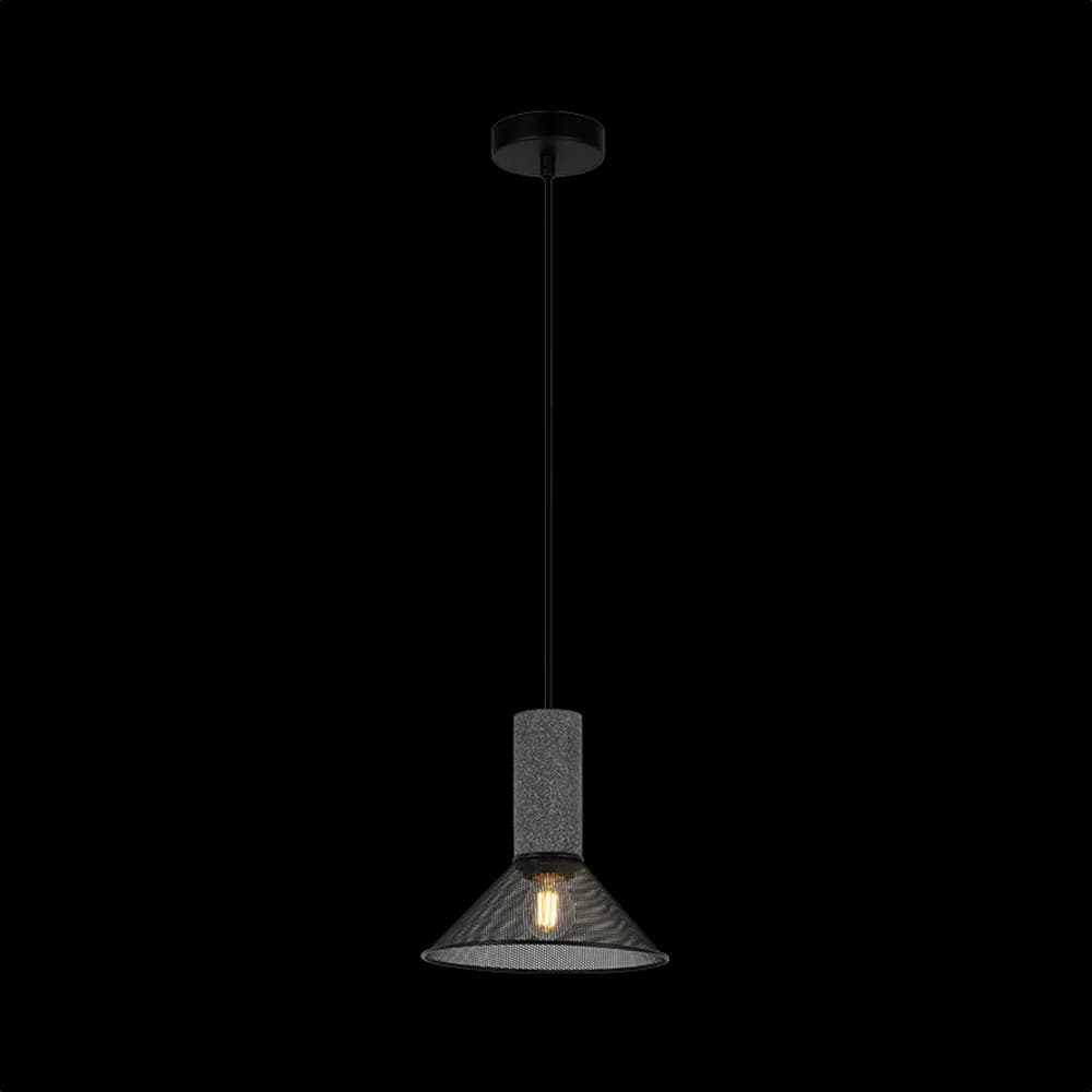 K. Light Midnight Mesh Cone Pendant E27 40W - Stone & Black Mesh