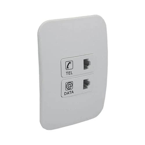 VETi 1 Telephone & Network Combo Socket 4x2 - White Module