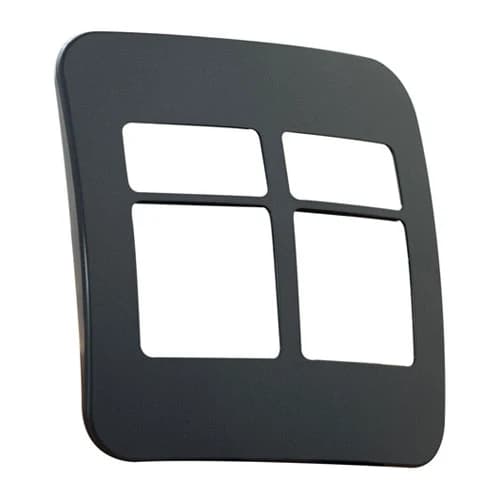 VETi 1 2 Horizontal & 2 Wide Module Cover Plate 4x4 - Black Trim