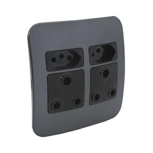 VETi 1 Double Combo Socket 4x4 - Black Modules