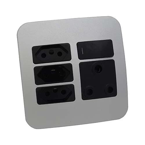 VETi 1 Slimline Combo Socket 4x4 - Black Modules