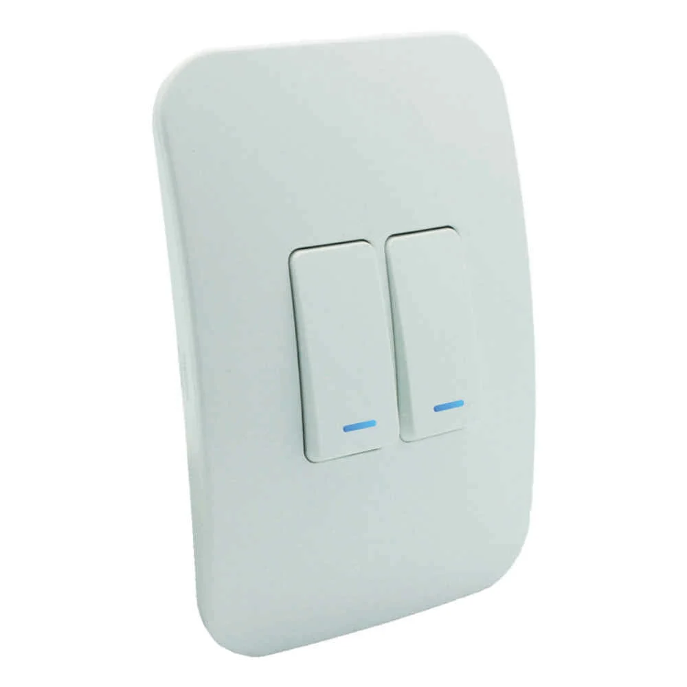 VETi 1 2 Lever 1-Way Light Switch with Locator 4x2 - White Modules