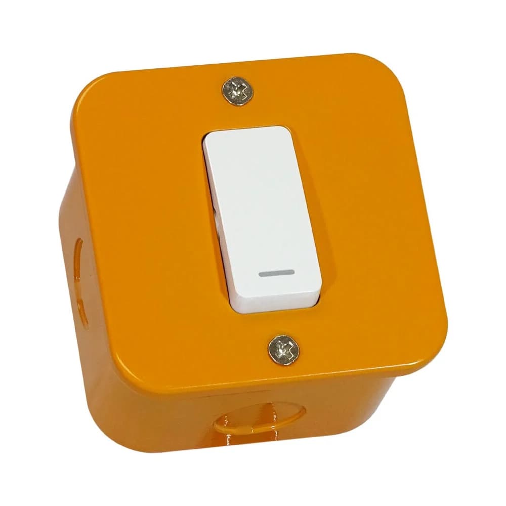 VETi 1 Industrial 1 Lever 1-Way Light Switch 3x3 - Orange