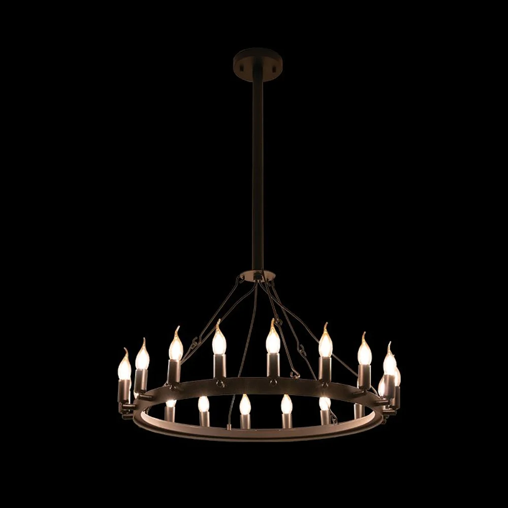 K. Light Ranch Large Round 18 LED Pendant 780mm - Black