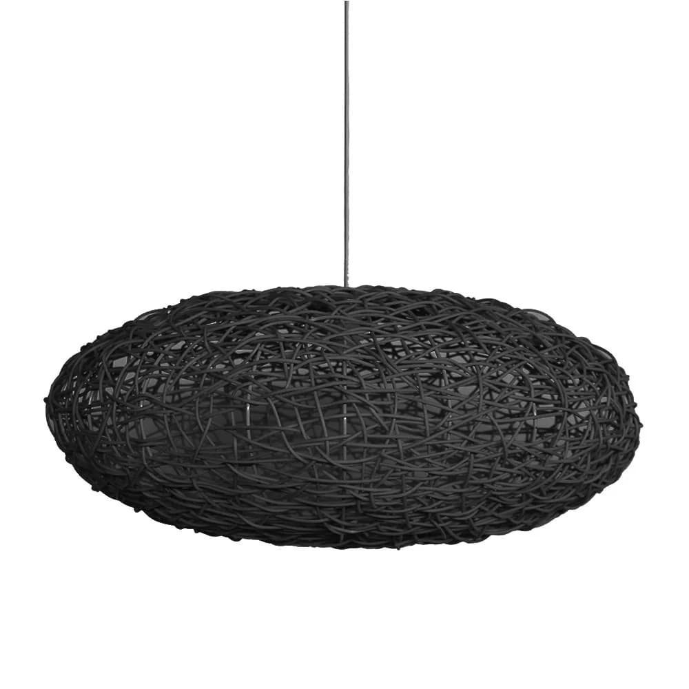 Wire World Synthetic Resin Woven Oval Eclipse Pendant - Black