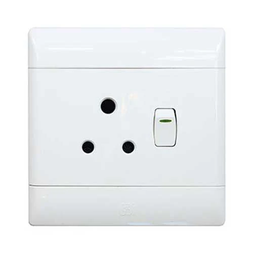 CBi PVC Single Switched Socket 4x4 - White
