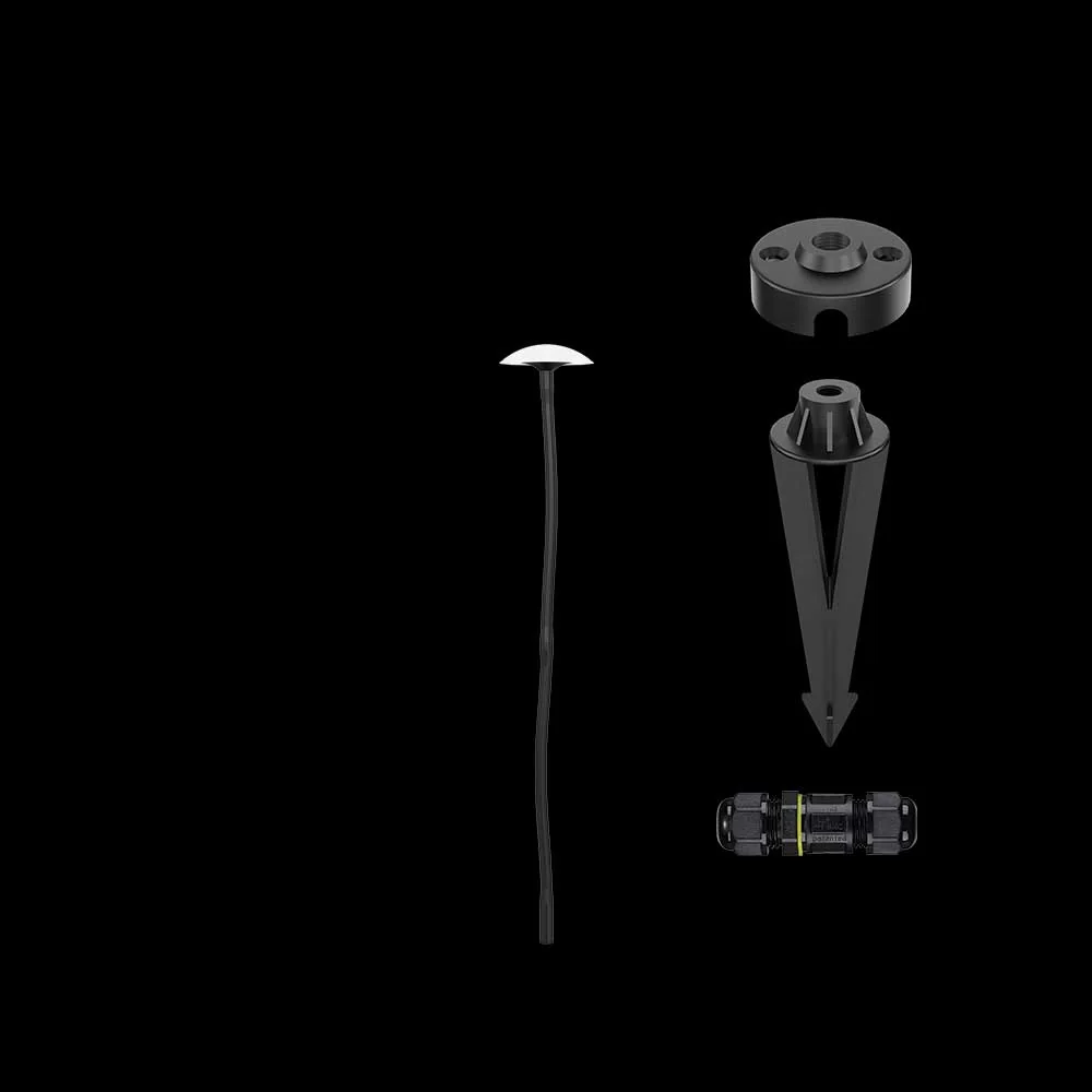 K. Light Pixie LED Mushroom Spike 3W 640mm - Black / Opal