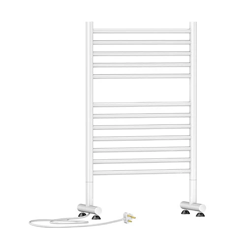 Jeeves Tangent E Freestanding Heated Towel Rail 865 x 520mm - Gloss White