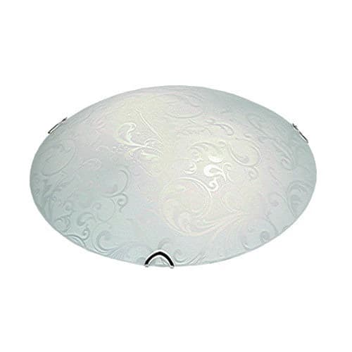 Bright Star Metal Base with Organic Patterned Glass and Polished Chrome Clips Small