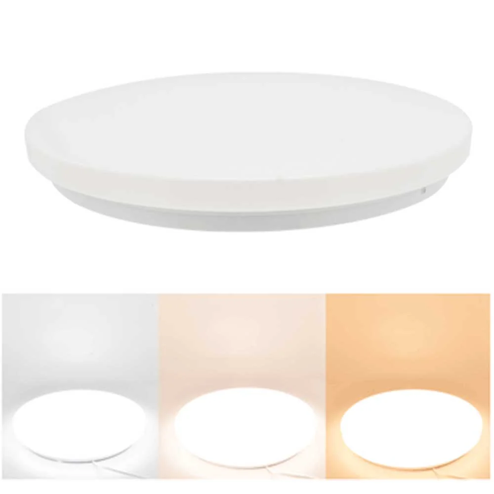 PioLED Luna Round Ceiling Light 12W 1000lm 3CCT - White