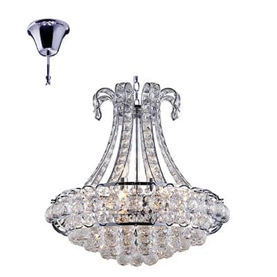 Radiant 12 Light Crystal Pendant 40W - Chrome