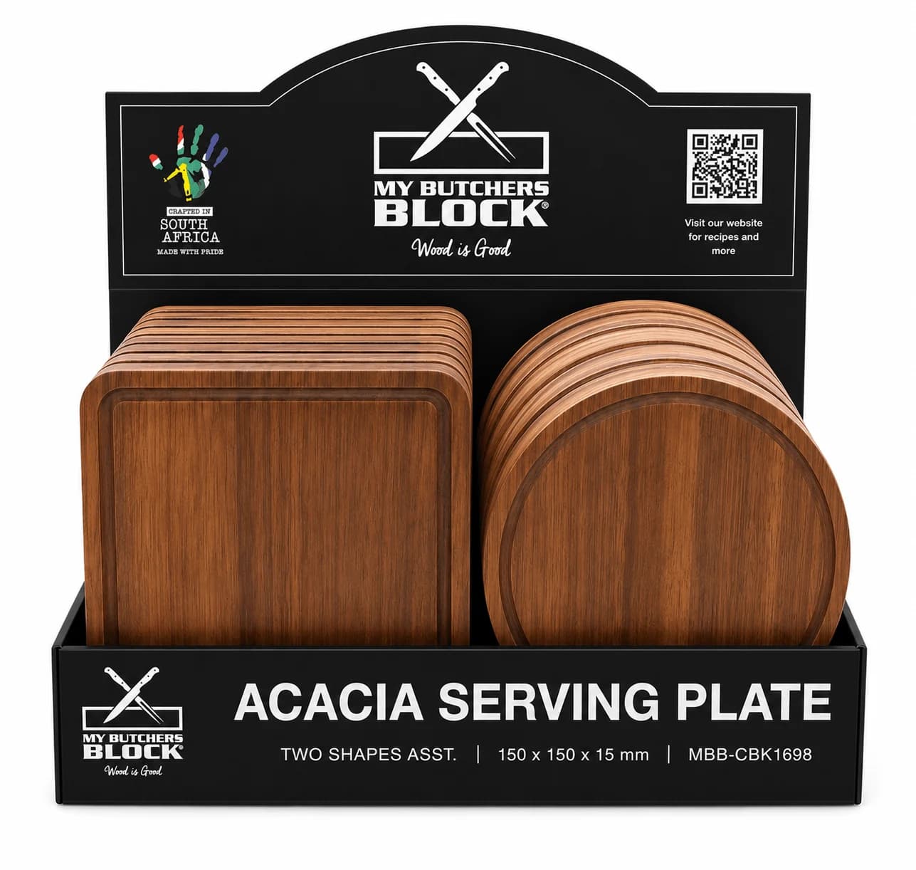 Acacia Serving Plate Shipper – 2 Shapes Assorted