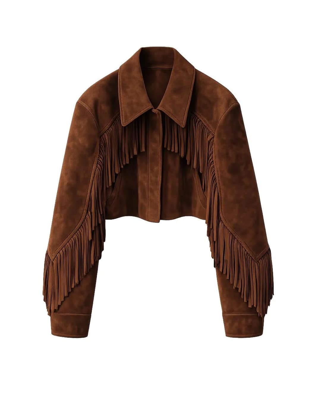 Chocolate - Fringe Suede Jacket