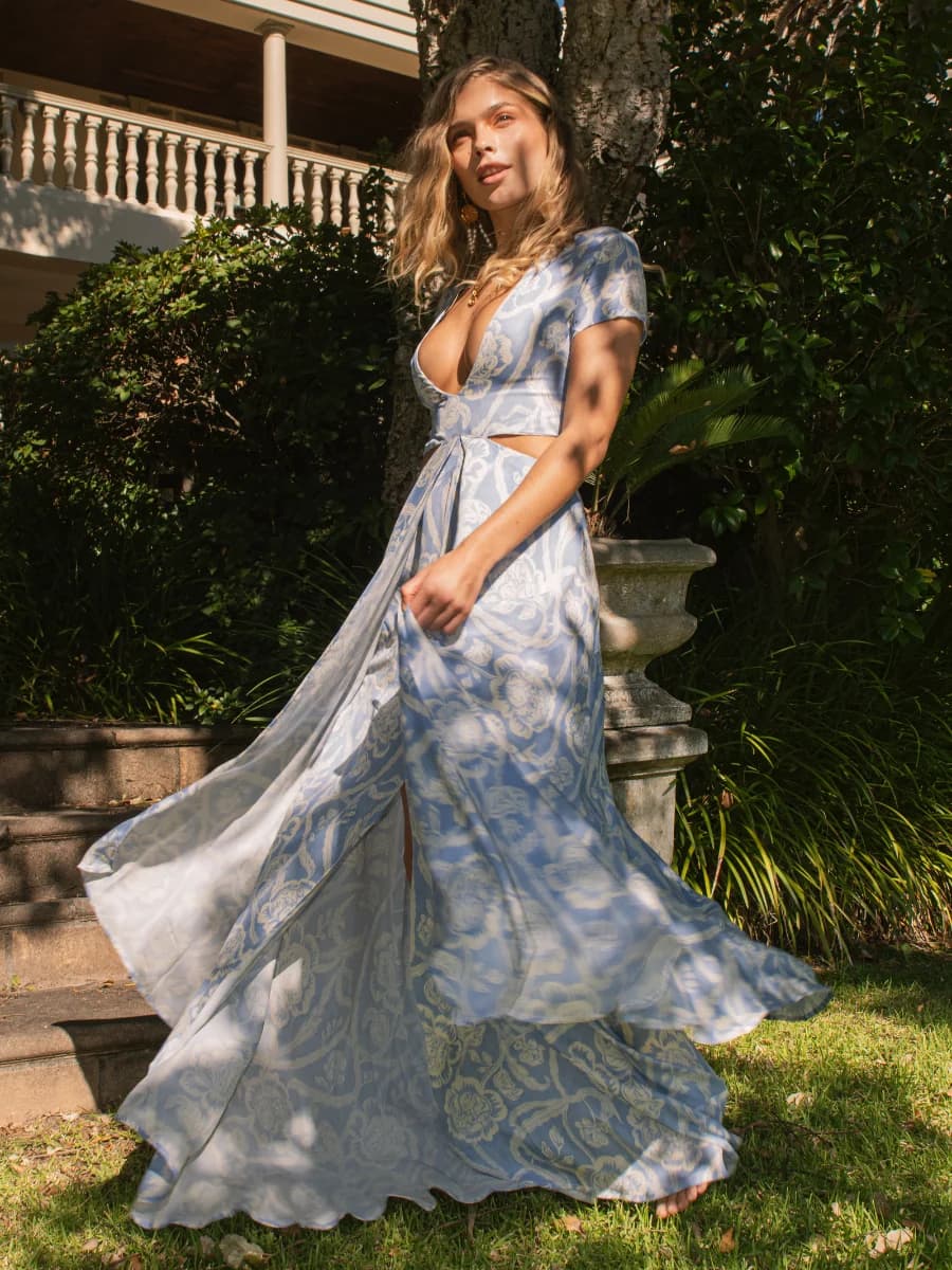Forget-Me-Not - Tie Back Calypso Dress