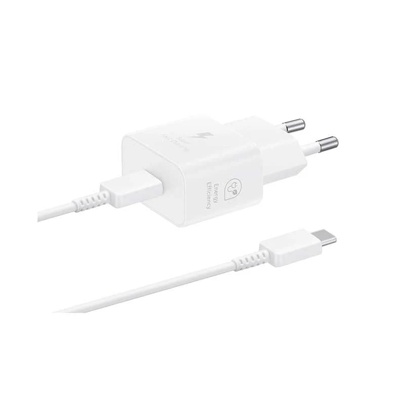 Samsung Galaxy 1 Port GAN Travel Adapter 25W with Cable - White