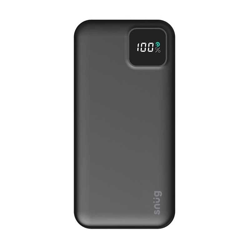 Snug 10000mAh Square Digital PD Powerbank - Black