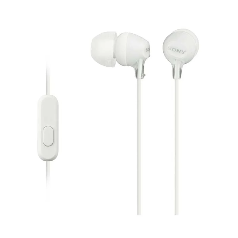Sony MDR-EX15AP In Ear Earphones with Mic - White