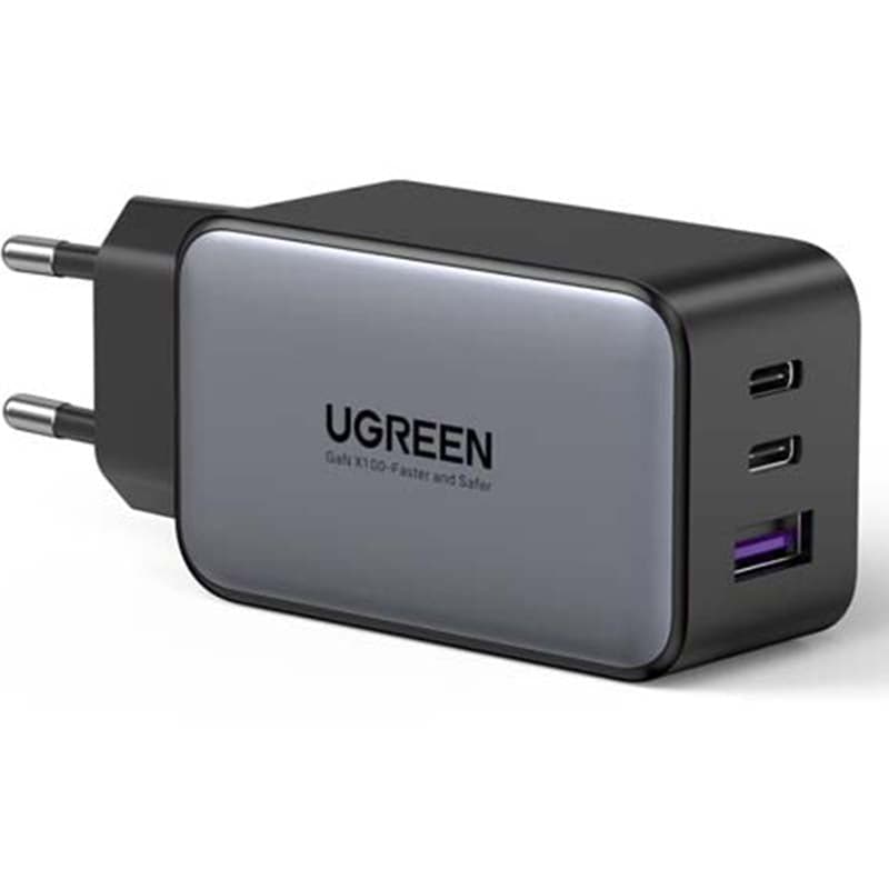 UGreen 3 Port GAN 65W PD Wall Charger - Black