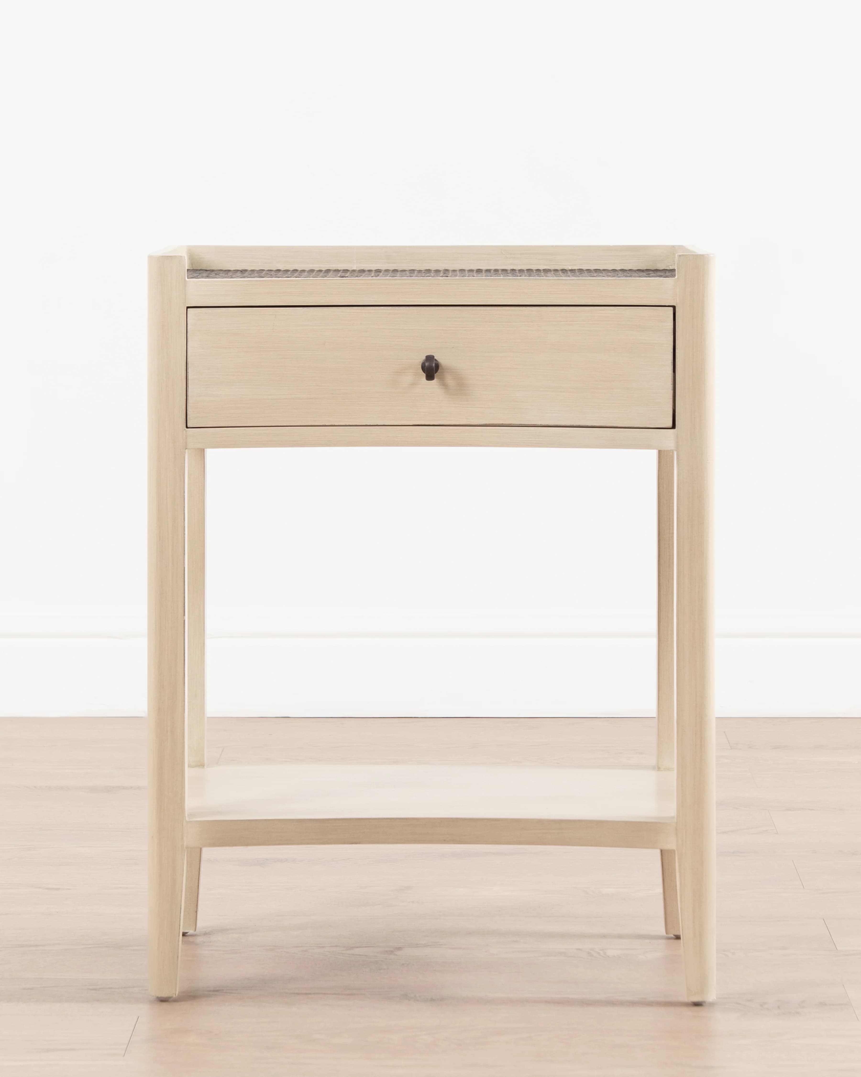 Plantation Bedside Table | 1 Drawer - White