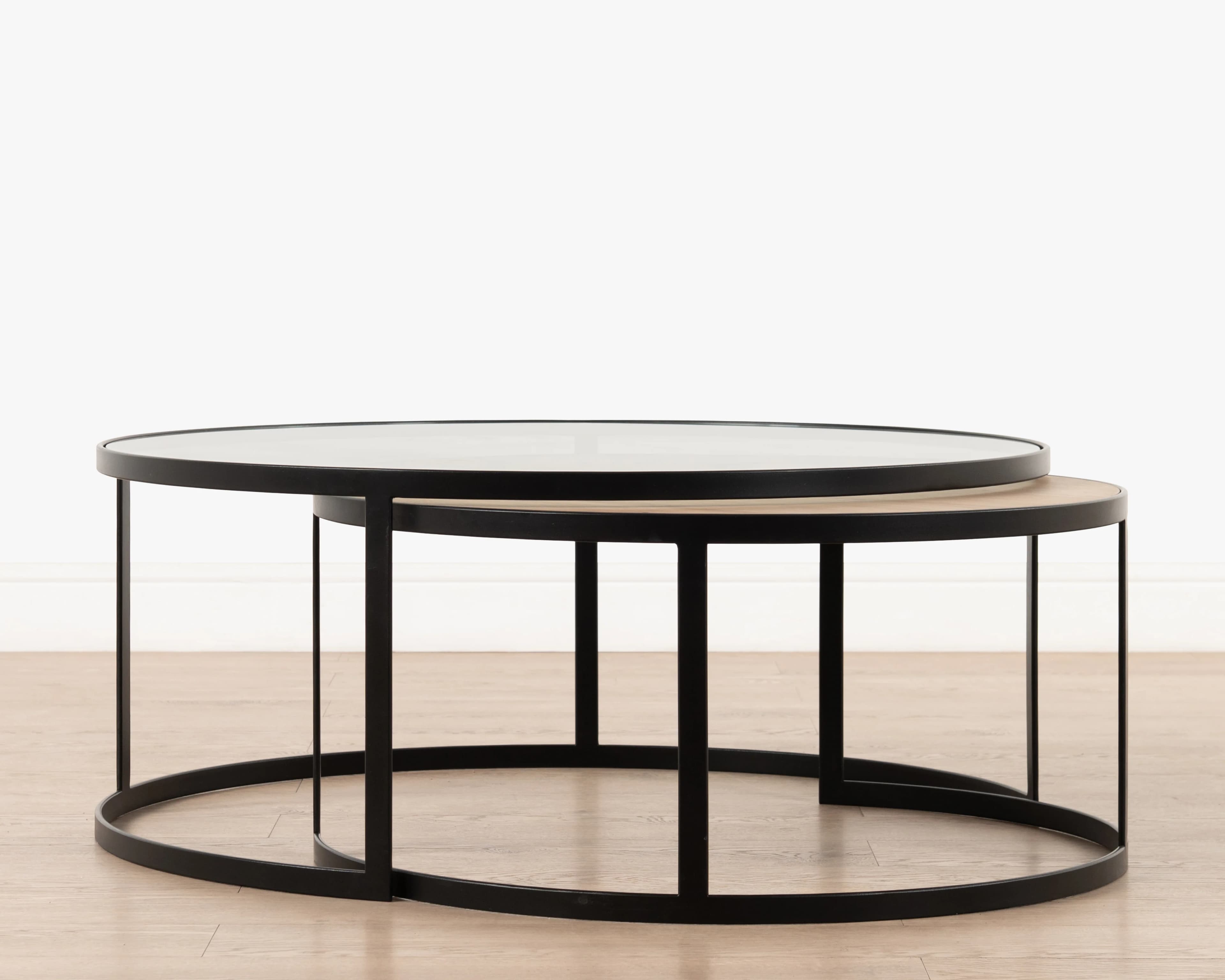 Manhattan Nested Coffee table with glass top