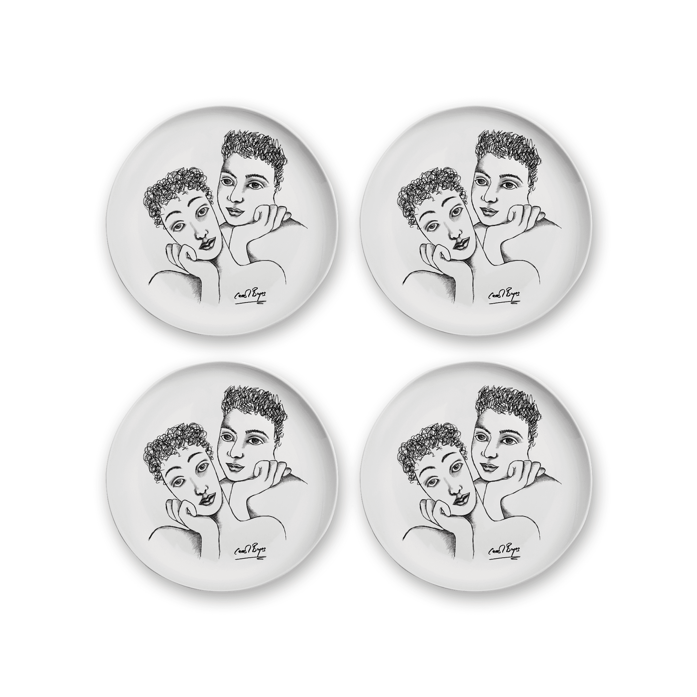 Side Plate Set Of 4 - Two Of A Kind
