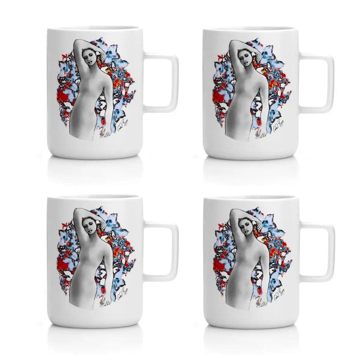 Mug Set Of 4 - Pop Art Warm