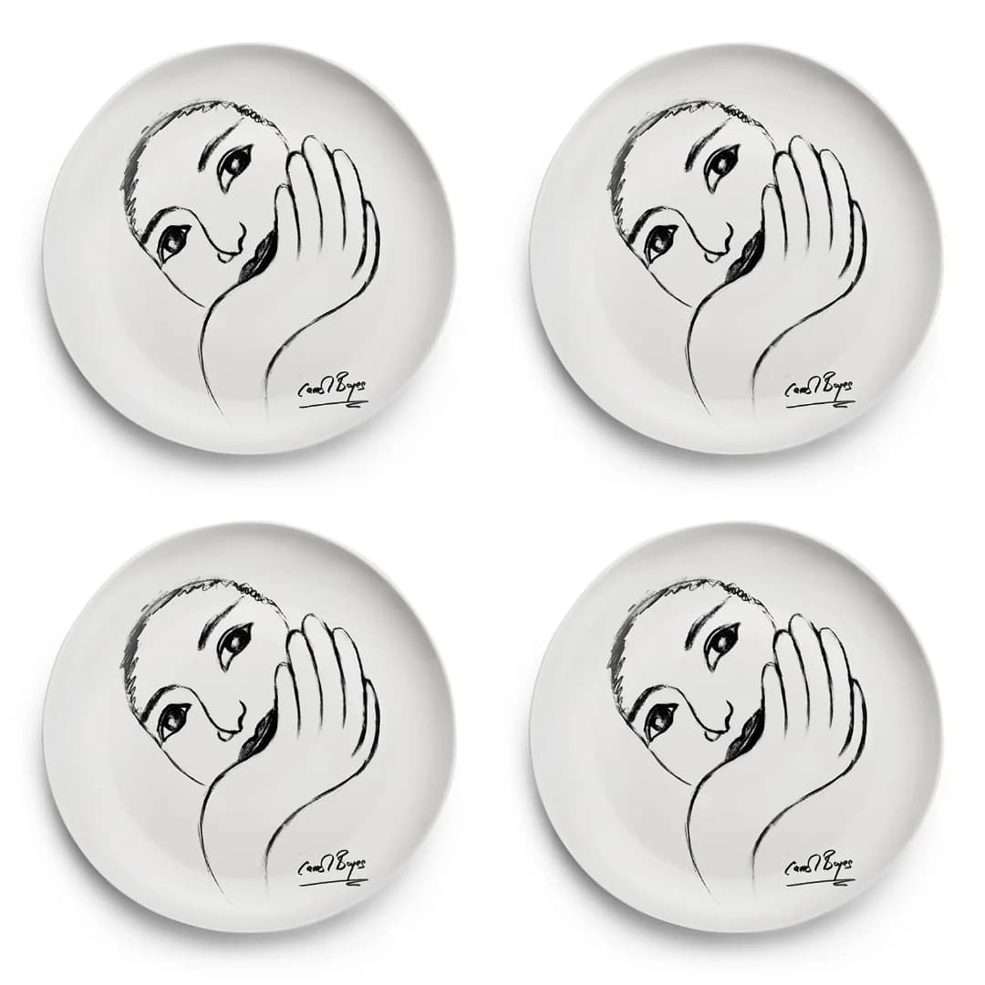 SIDE PLATE SET OF 4 - face facts