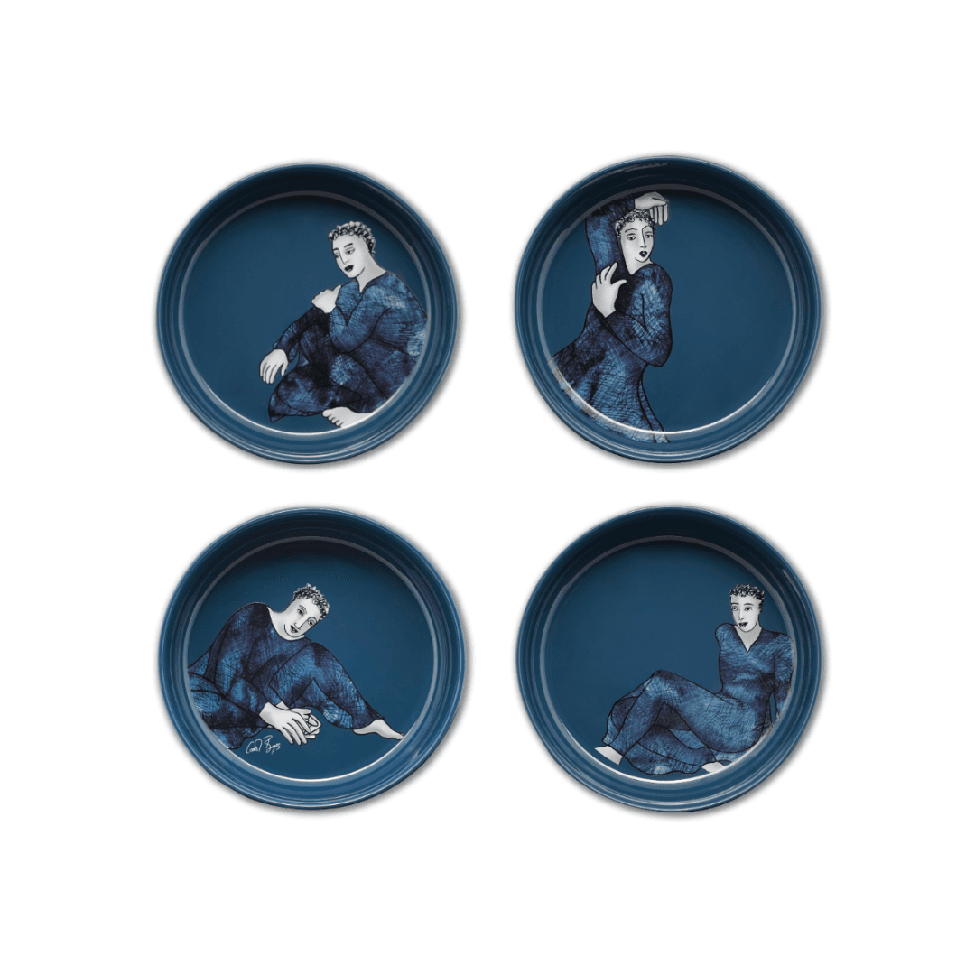Cereal / Soup Bowl Set Of 4 - Indigo Blues