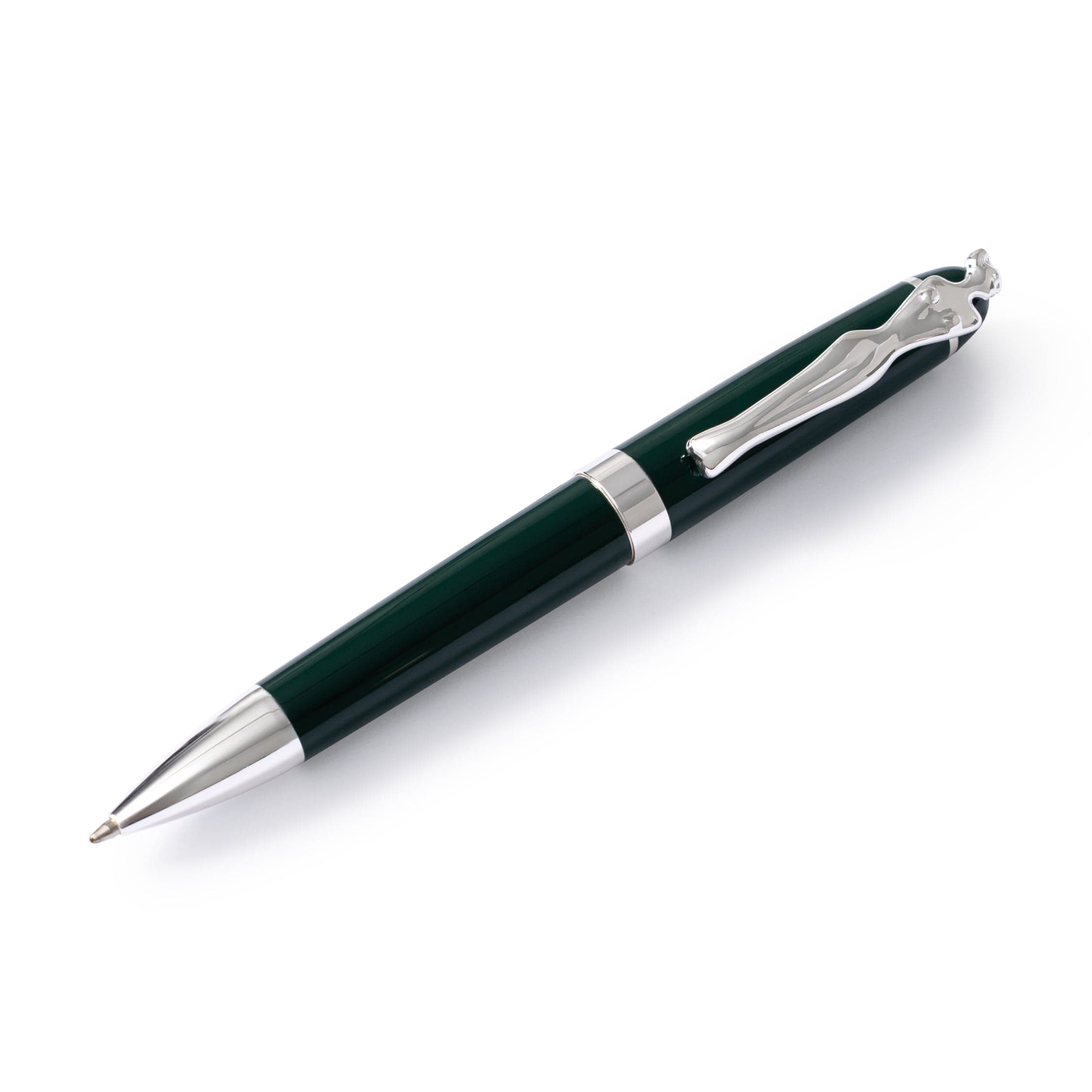 Ballpoint Pen - Woman - Silver - Bottle Green