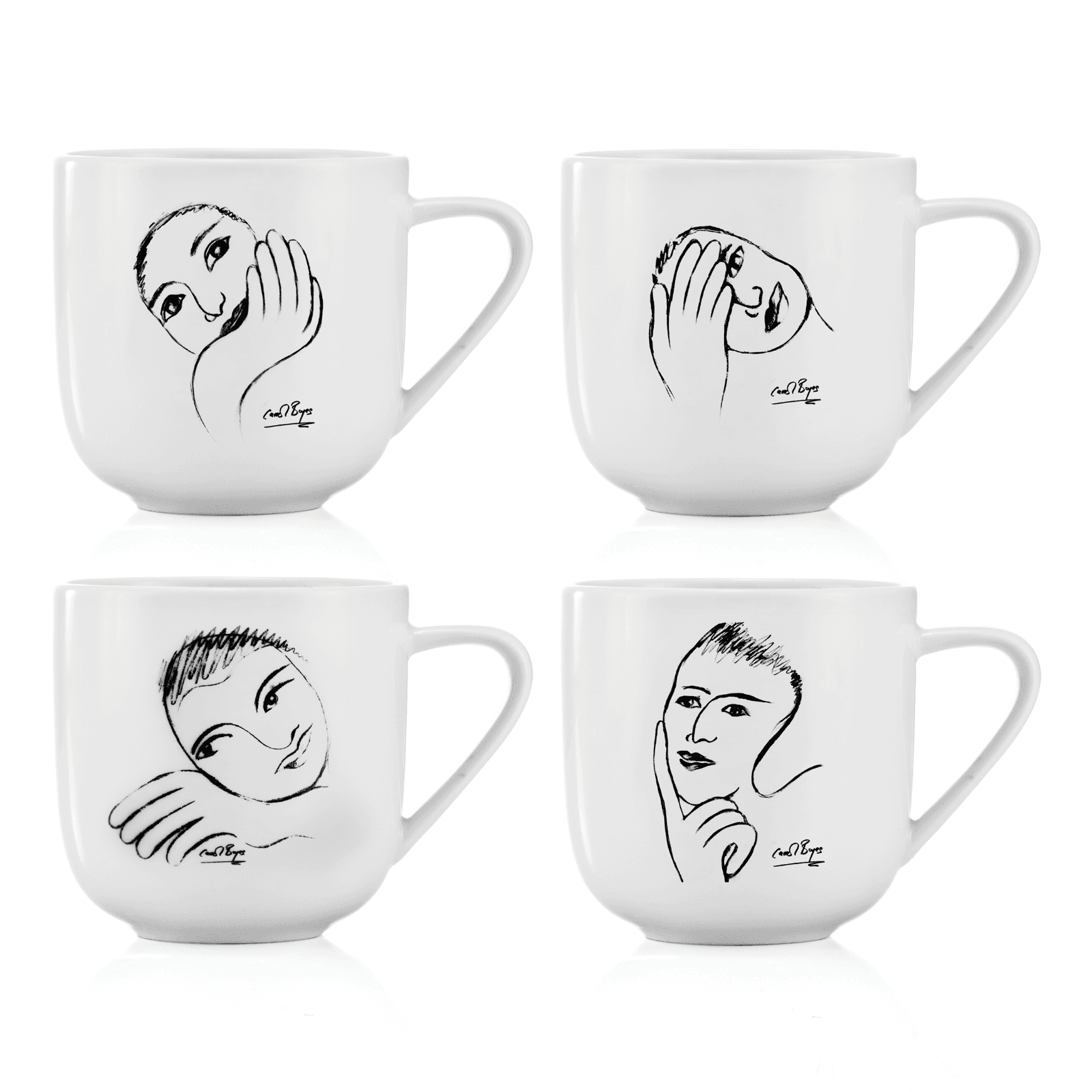 Mug Set Of 4 - Sketchbook