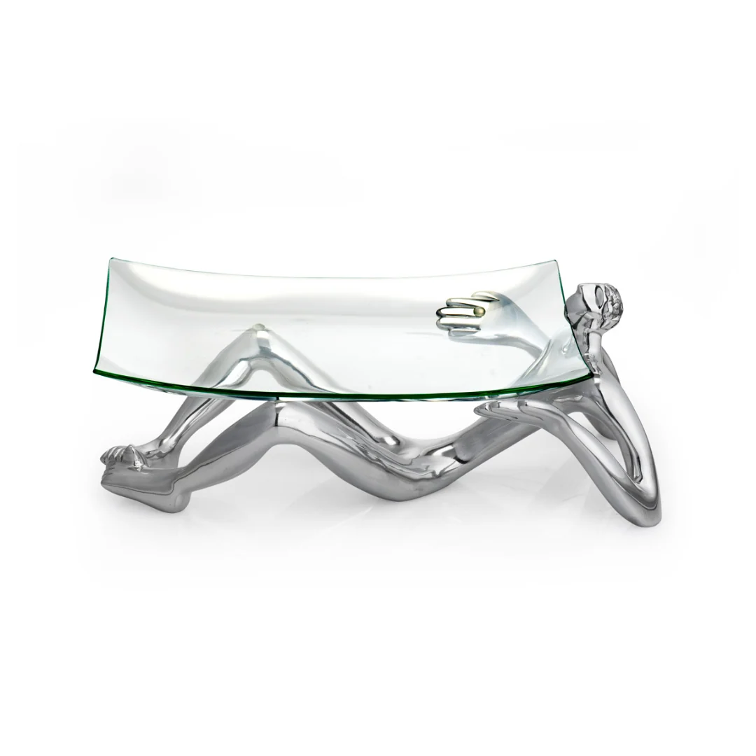GLASS PLATTER WITH STAND - on show
