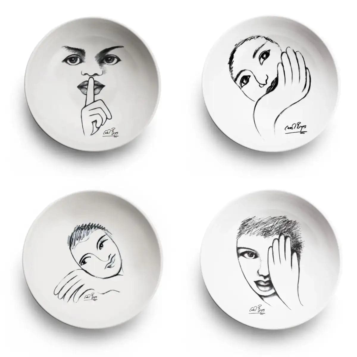 Cereal / Soup Bowl Set Of 4 - Heritage Sketchbook Mix
