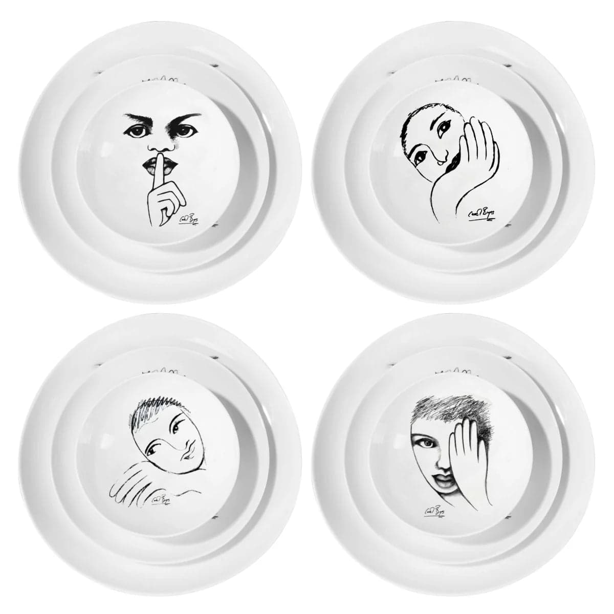 Dinnerware 12Pc Set - Heritage Sketchbook Mix