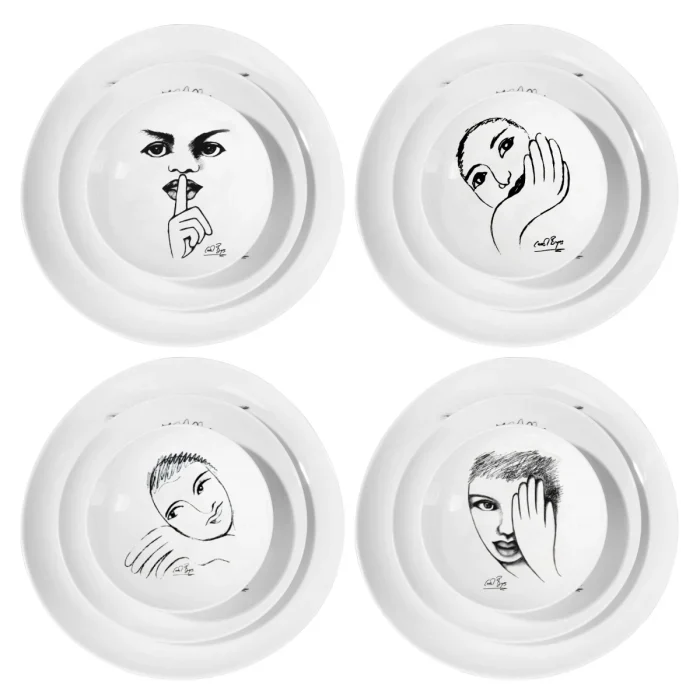 DINNERWARE 12pc SET - modern sketchbook mix