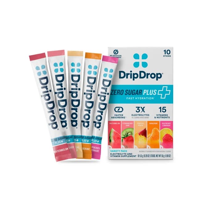 DRIPDROP Zero Sugar Plus Electrolyte Powder (Box of 10)