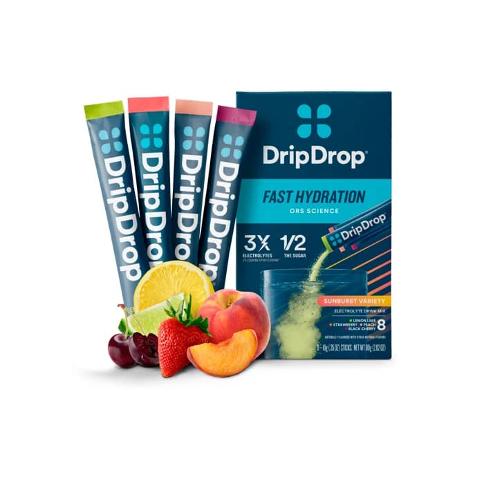 DRIPDROP Sunburst Variety Multi Flavored Electrolyte Powder (Box of 8)