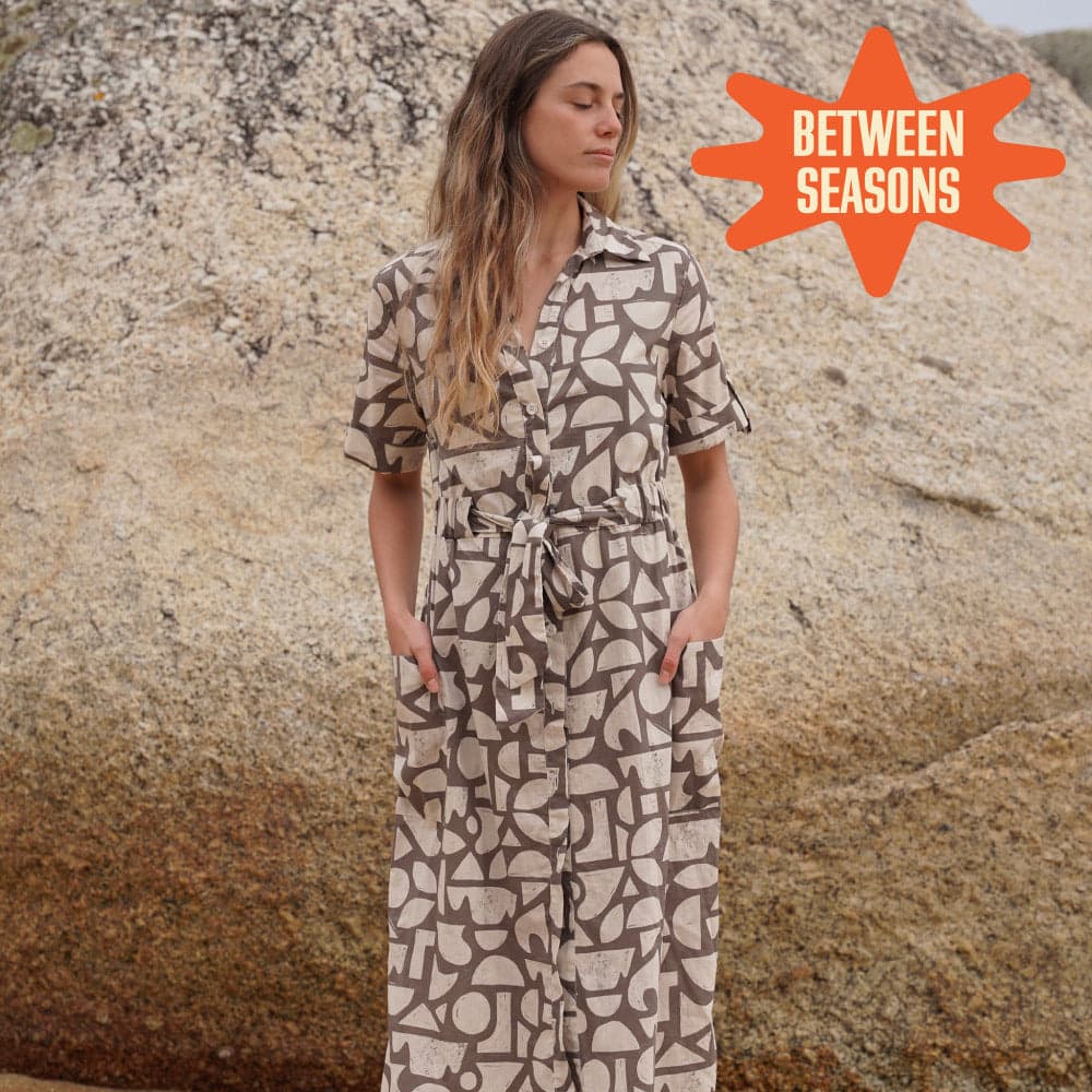 Women's Geo Design Shirt Dress