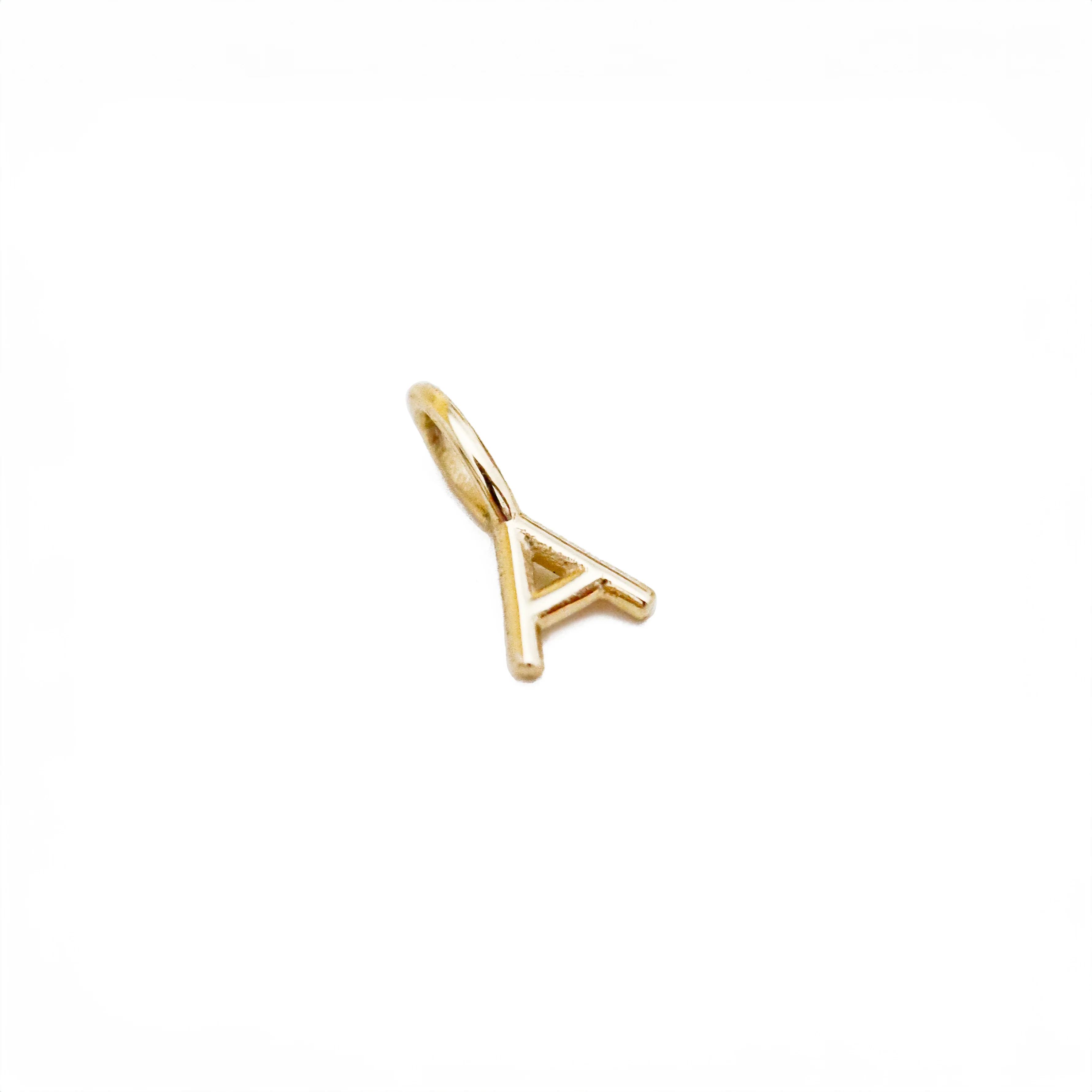 A ~ Alphabet Charm in Yellow Gold