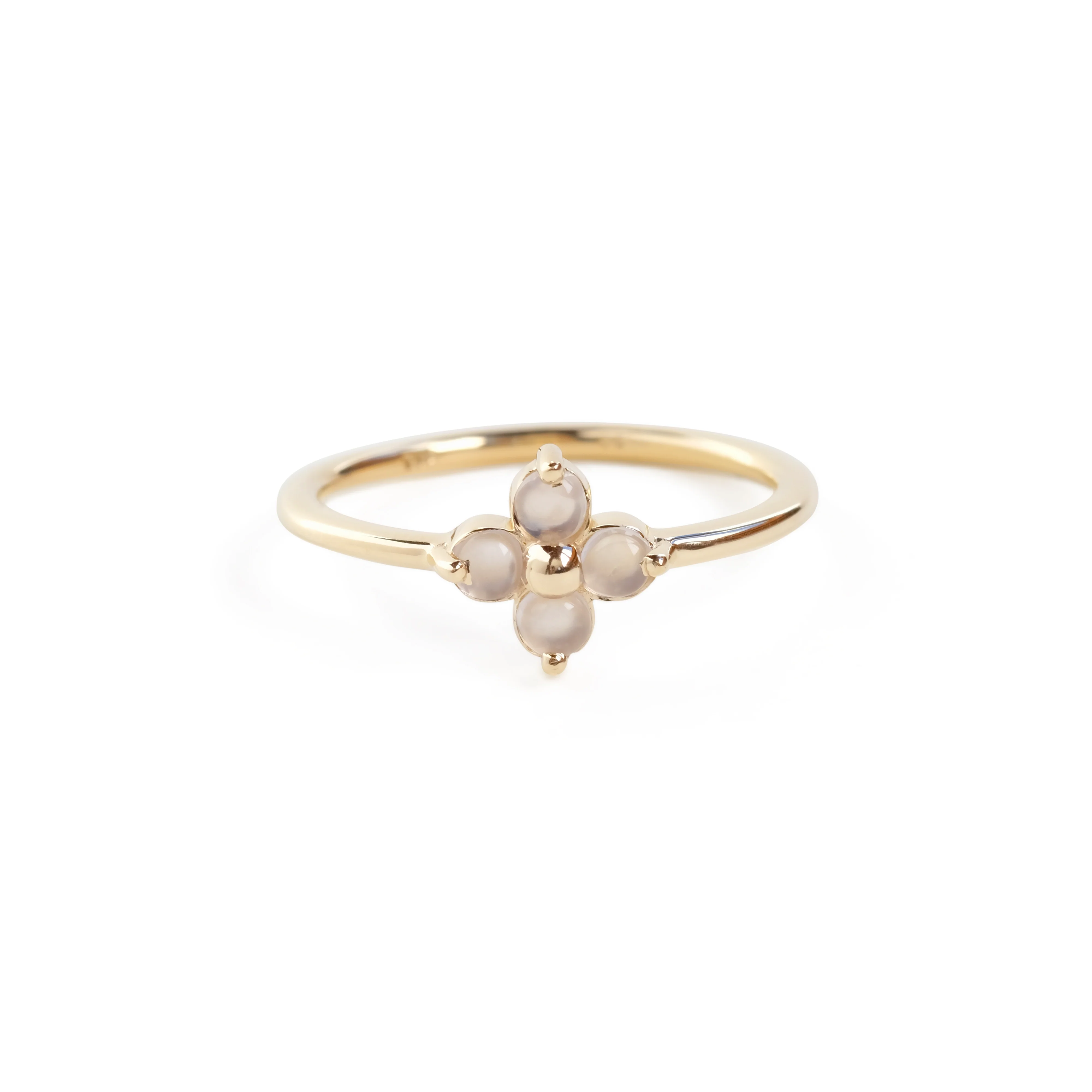 The Nexus Ring with Chalcedony in Yellow Gold