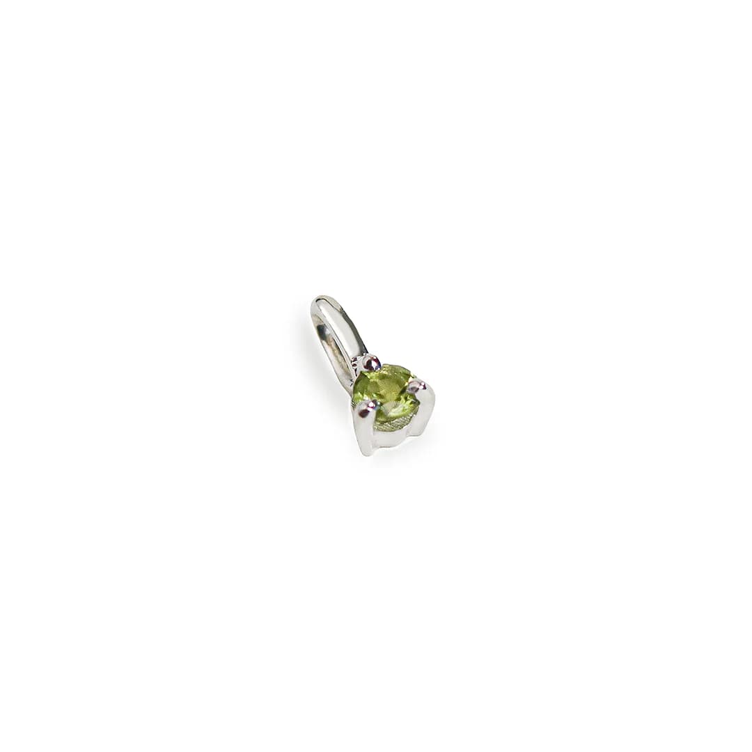 Three Claw Mini Peridot Pendant Charm in Silver