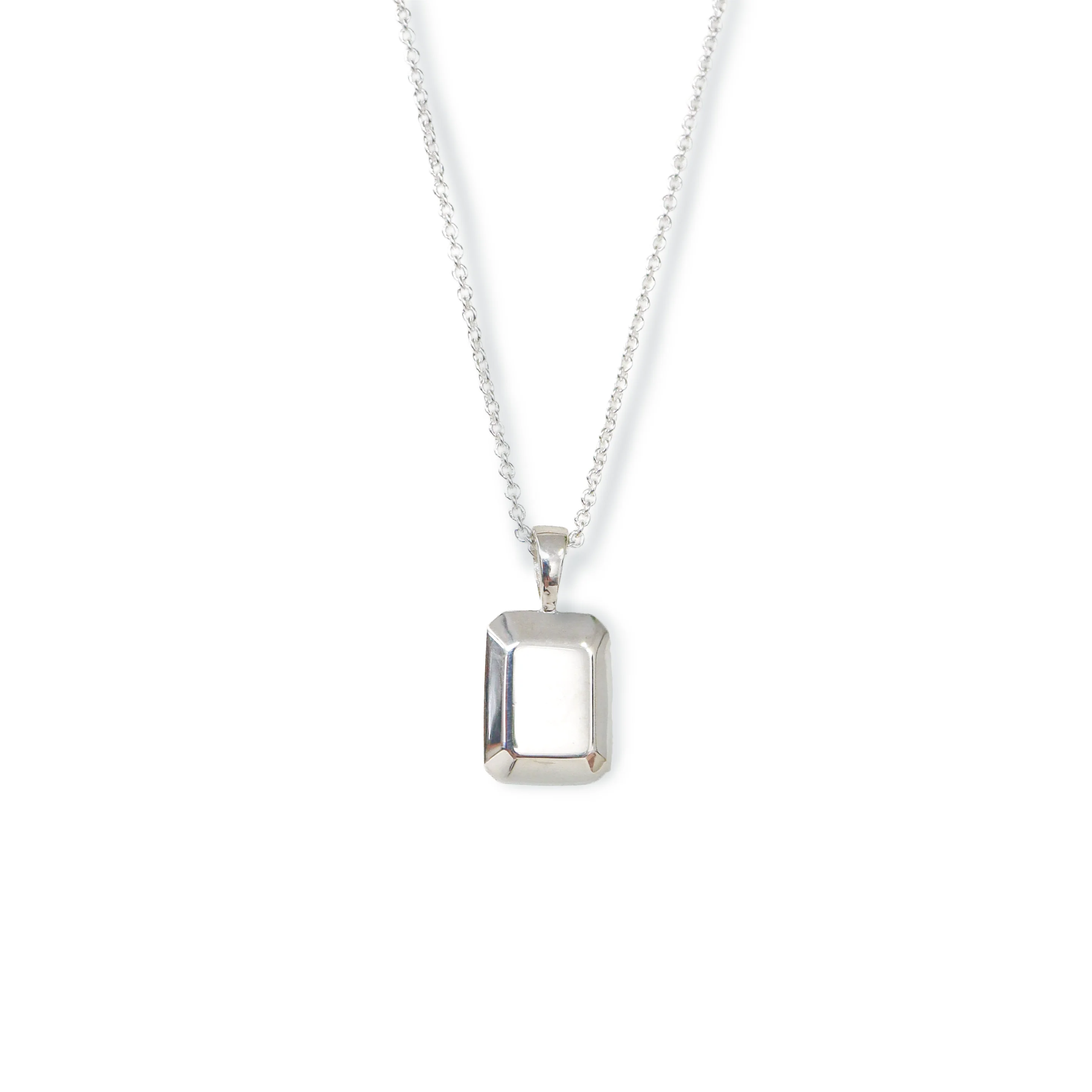 Rectangle Disc Charm in Silver